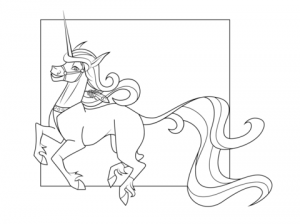 Forest Unicorn Coloring Page