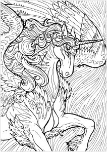 Free Unicorn Coloring Pages for Adults