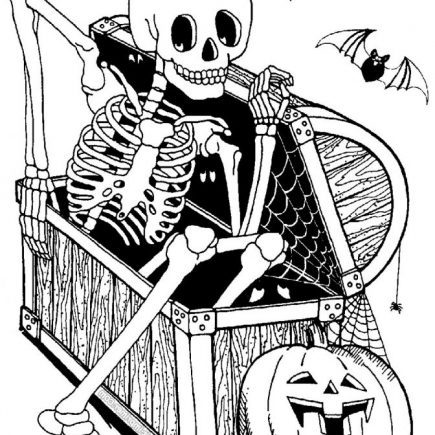 Creepy Skeleton Coloring Pages Halloween