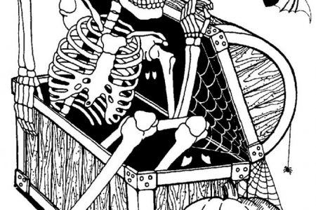 Creepy Skeleton Coloring Pages Halloween