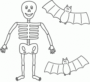 Halloween Human Skeleton Coloring Page