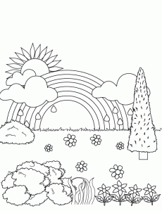 Rainbow Coloring Pages for Kindergarten