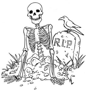 Skeleton Coloring Pages Halloween